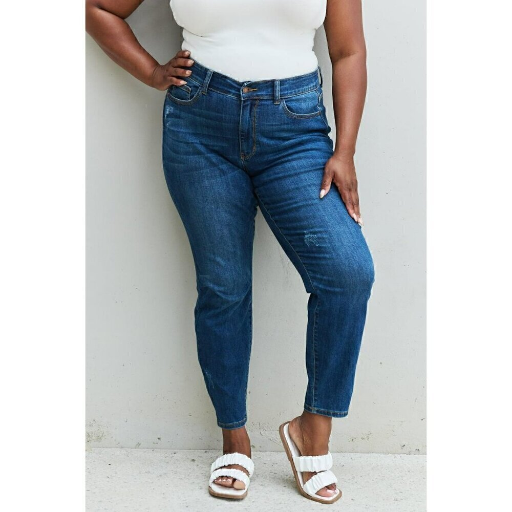 Judy Blue Aila Mid Rise Cropped Relaxed Fit Jeans 82251 9 - Picture 6 of 7